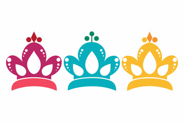 set of Tiara icon silhouette vector illustration