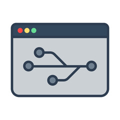 Version control flat icon, symbolizing code management and software development