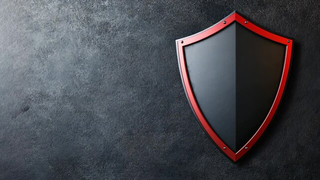 Dark shield on textured wall
