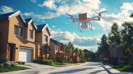 High-quality visuals of futuristic drone delivery systems, Generative AI