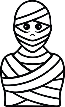 sad mummy wrapped in bandages clip art preview