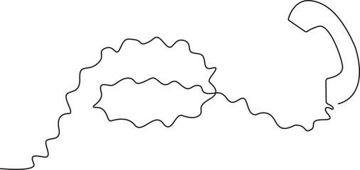 continuous one line phone with wire. Telephone call, contact us symbol. Vector illustration. editable stroke.