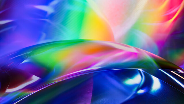 Abstract Neon Light Waves and Color Reflections