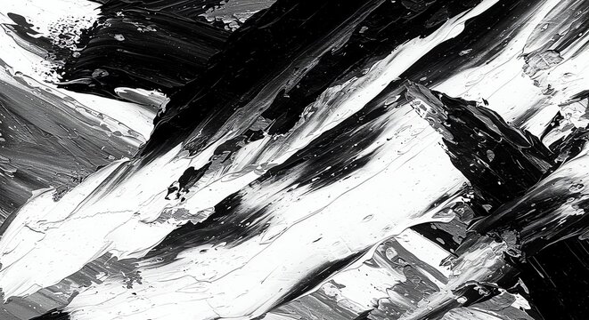 Abstract black and white paint texture