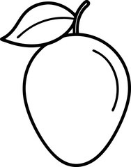 Mango icon line art vector on transparent background