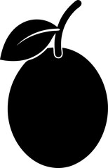 Guava icon Silhouette vector on transparent background