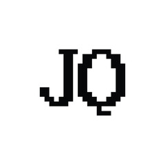 JQ monogram logo design letter text name symbol monochrome logotype alphabet character simple logo