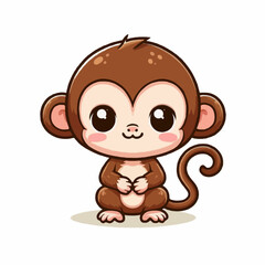 A funny brown bear and cute dog cartoon vector illustration shows a smiling animal face, a fun character from the wild jungle