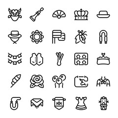 San Fermin icon sheet with line style, perfect for user interface projects