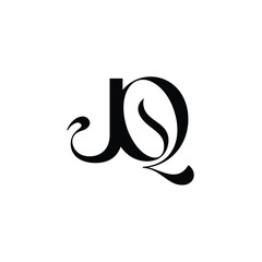 JQ monogram logo design letter text name symbol monochrome logotype alphabet character simple logo