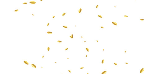 Elegant golden glitter background featuring falling confetti, shimmering particles, and radiant golden dust.  Golden glitter background. Falling glitter confetti. Luxury sparkling confetti.
