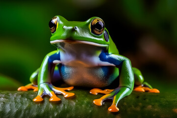 Fototapeta premium Ein grüner Giftfrosch