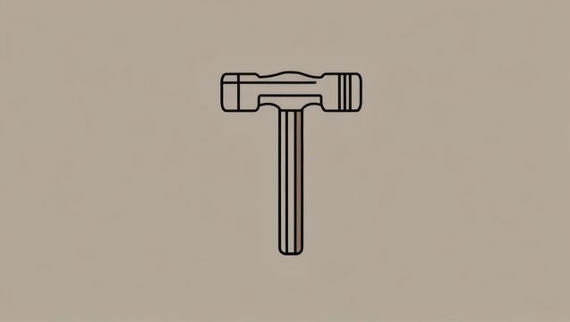 Illustration of reflex hammer used in medical neurological examinations and healthcare diagnostics featuring simple flat design