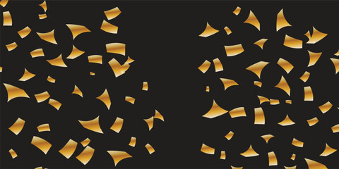 Golden glitter background. Falling glitter confetti. Luxury sparkling confetti with black background. Celebration falling gold glitter. The dust golden sparks.
