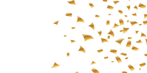 Vector illustration of falling glitter confetti, golden dust with white background. Festive explosion of confetti. Gold glitter background. Golden dots. Vector illustration polka dot

