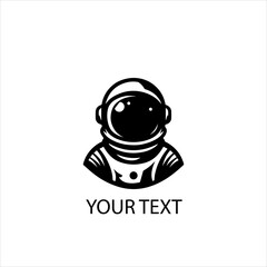 Astronaut Vector Logo Silhouette Isolated on White Background
