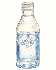 Refreshing Clear Liquid Inside a Glass Container