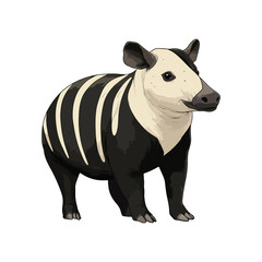 Naklejka premium malayan tapir, animal, vector, transparent background, mammal, wildlife, zoo, large, big, nature, cute, isolated