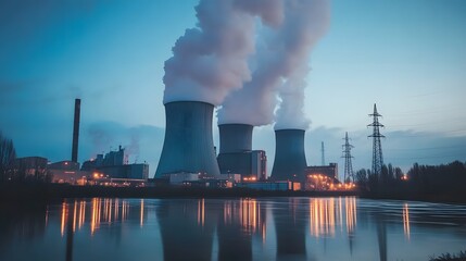 power plant with smoke