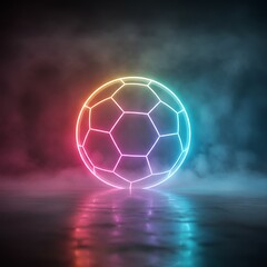 Fototapeta premium Neon Glow: Hexagon Sphere