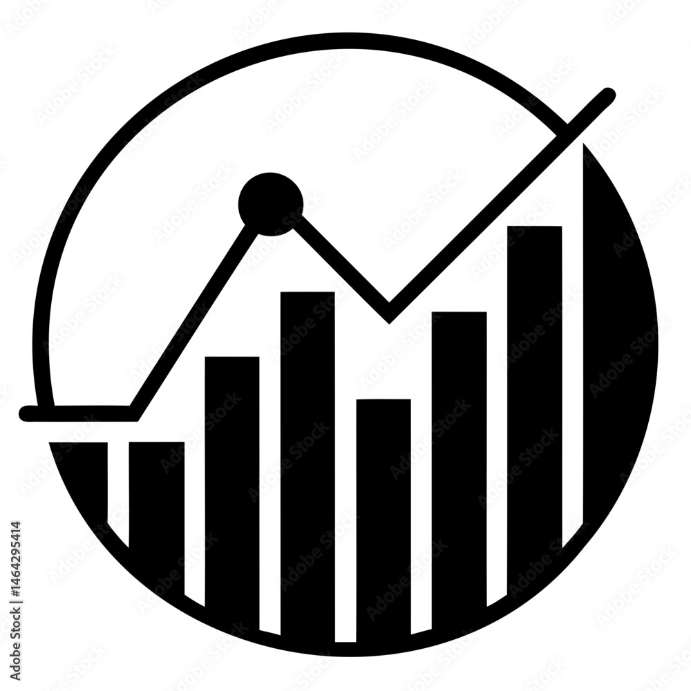 Poster data analysis graph chart icon for business report presentation and marketing strategy analysis repo