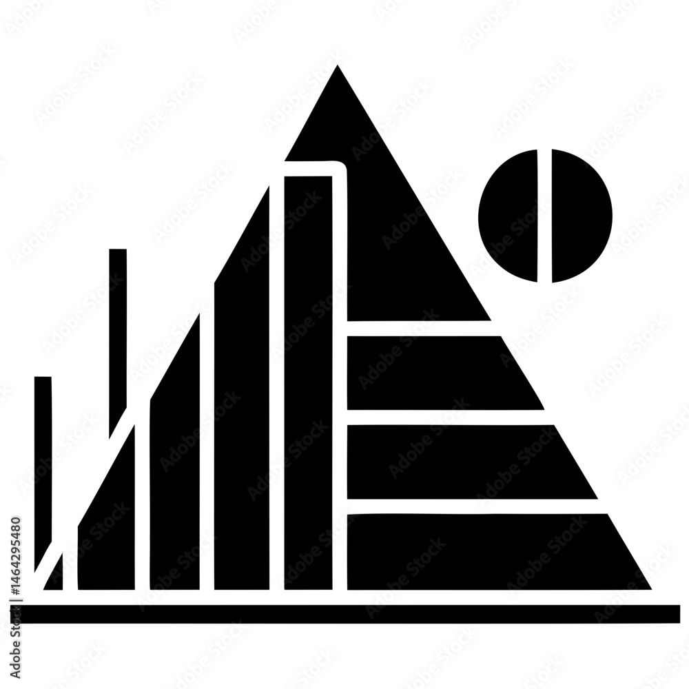 Poster understanding data visualization pyramid chart for business analysis and strategic planning insights
