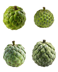 Fototapeta premium Cherimoya Fruit, Green Skin, Whole, Isolated