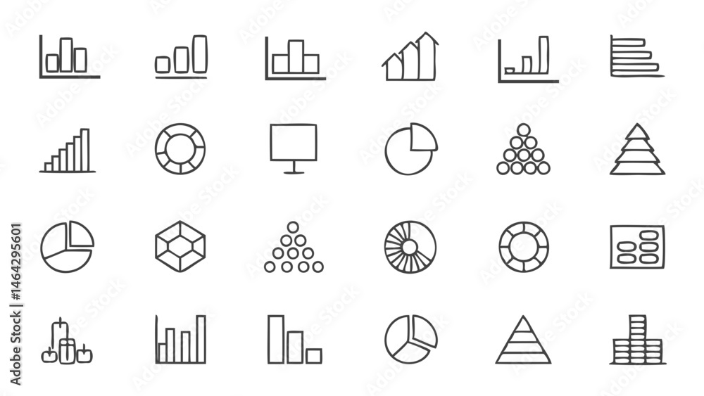 Aufkleber collection of various data visualization charts and graphs for business analysis and presentations u