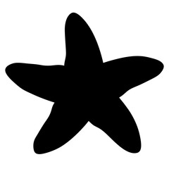 starfish animal black silhouette icon - designs for jungle animals starfish Safaris, wildlife, rainforest, vector on a white transparent.