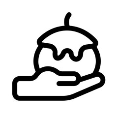 give tomato icon with line style, perfect for user interface projects