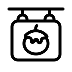 tomato signpost icon with line style, perfect for user interface projects