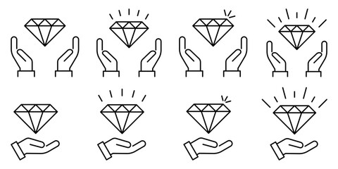 Value Concept Icon set. Value Concept symbol for web design and mobile app. Value Concept line logo. Vector illustration.