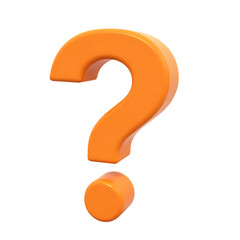 Orange Question Mark with Exclamation Point Isolated on Transparent Background