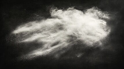 White Powder Explosion Against Black Background