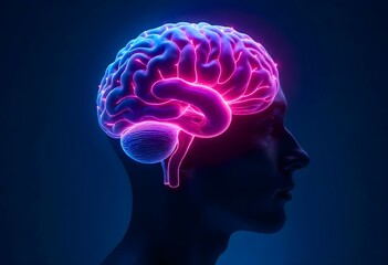 Fototapeta premium Creative Pink Brain – Feminine Power and Neural Brilliance Visualized