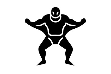 Wrestling icon silhouette vector illustration