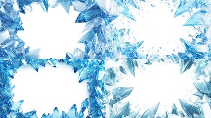Crystalline Ice Border Frames