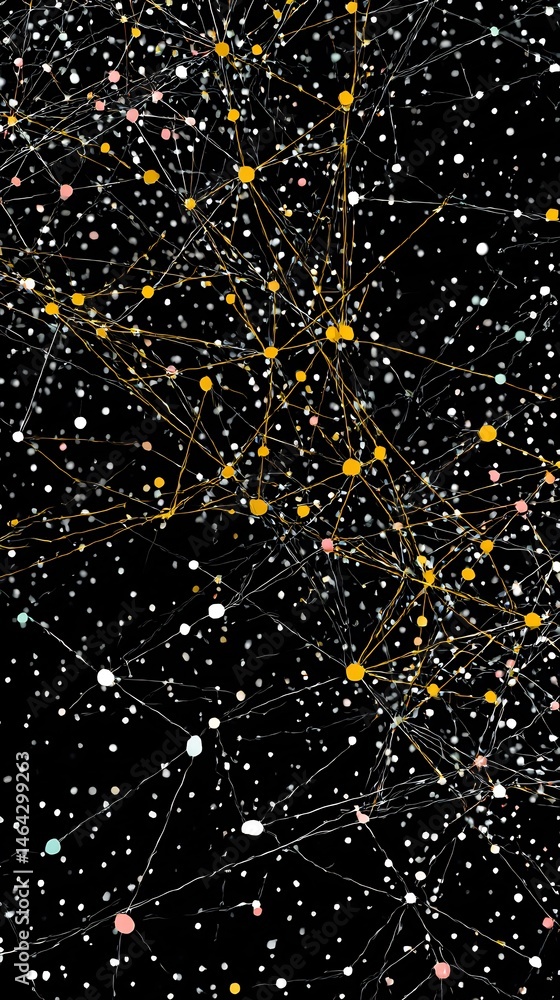 Poster cosmic web of interconnected particles in deep space, a celestial tapestry