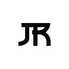 Obraz premium JR monogram logo design letter text name symbol monochrome logotype alphabet character simple logo