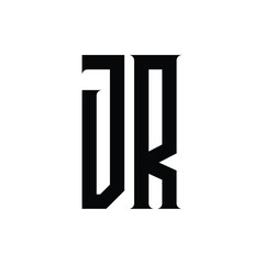 JR monogram logo design letter text name symbol monochrome logotype alphabet character simple logo