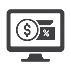  Computer screen with a dollar icon