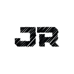 JR monogram logo design letter text name symbol monochrome logotype alphabet character simple logo