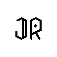 JR monogram logo design letter text name symbol monochrome logotype alphabet character simple logo