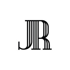 JR monogram logo design letter text name symbol monochrome logotype alphabet character simple logo