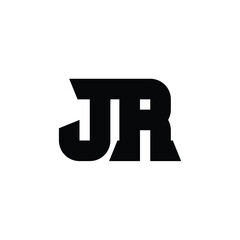 Obraz premium JR monogram logo design letter text name symbol monochrome logotype alphabet character simple logo