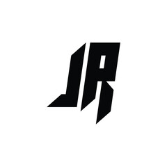 JR monogram logo design letter text name symbol monochrome logotype alphabet character simple logo