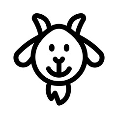 goat icon with line style, perfect for user interface projects