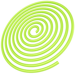 3D Green Playful colorful shape, creative graphic abstract form isolated clipart. Render of geometric modern y2k illustration