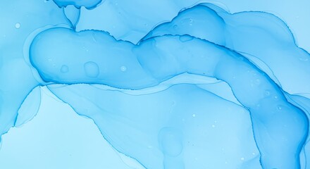 Light blue fluid ink abstract background