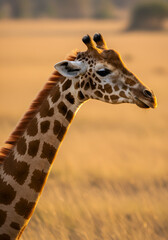 Obraz premium Giraffe in golden savannah